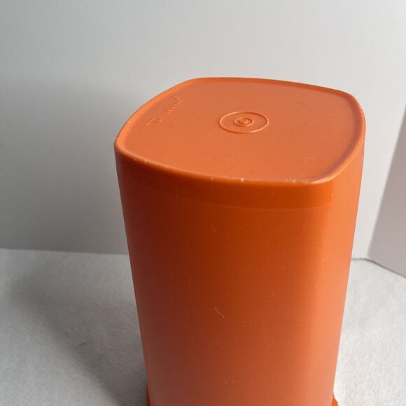 Folgers AromaSeal Vintage Tupperware 11” Tall Orange Black Lid Coffee Rare - Picture 9 of 15